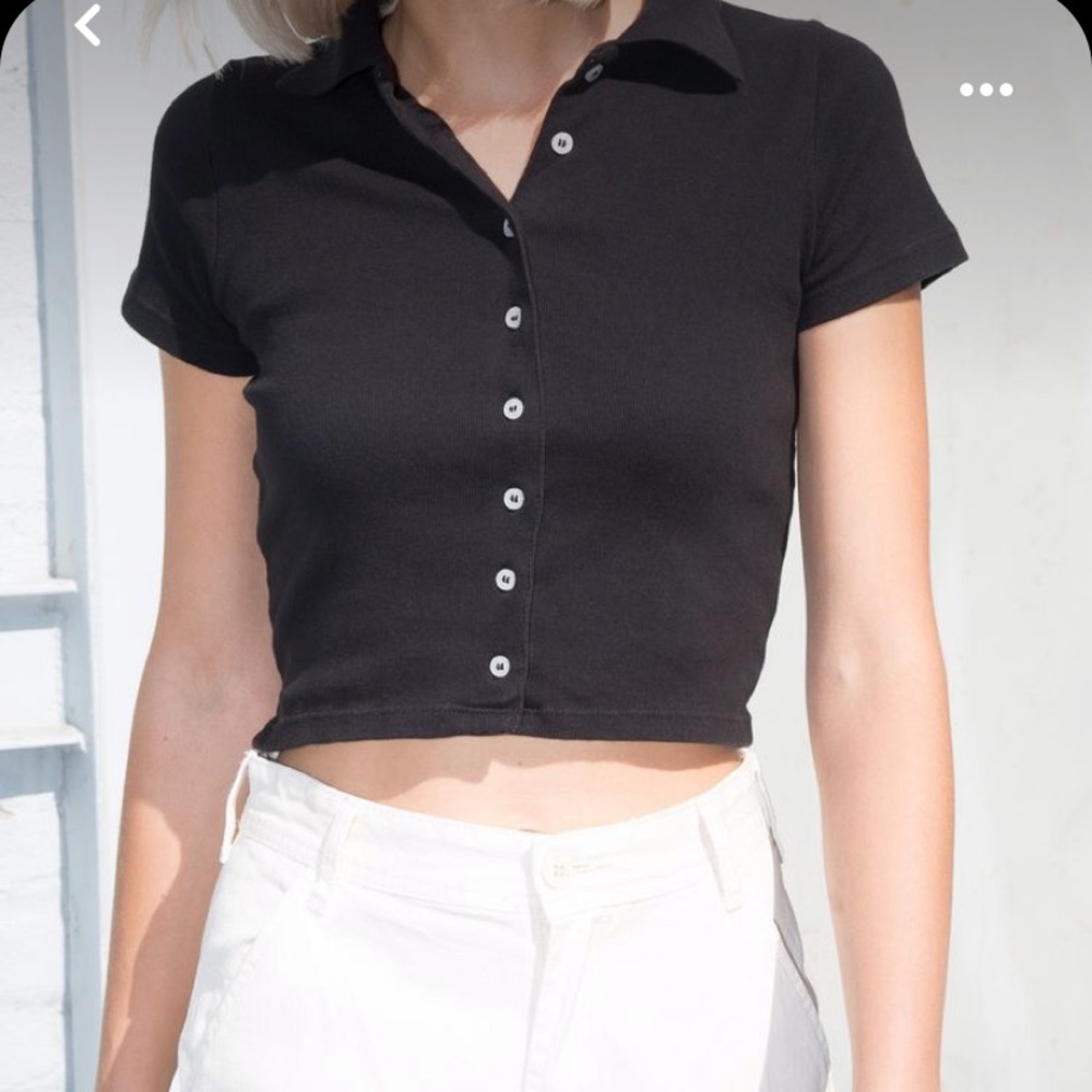 Brandy Melville John Galt black crop top